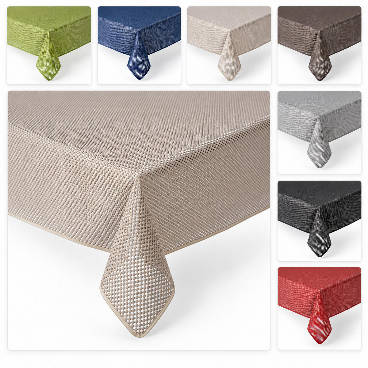 TISCHDECKE Gartentischdecke Karo Rot 130/160 cm - Rot, Kunststoff (130/160cm) - TiborTex