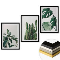 WANDBILDER 3er-Set - 40x60 cm Schwarzer Rahmen - Tropische ästhetische Pflanzen - Schwarz, Kunststoff (40/60cm) - ArtPrintCave