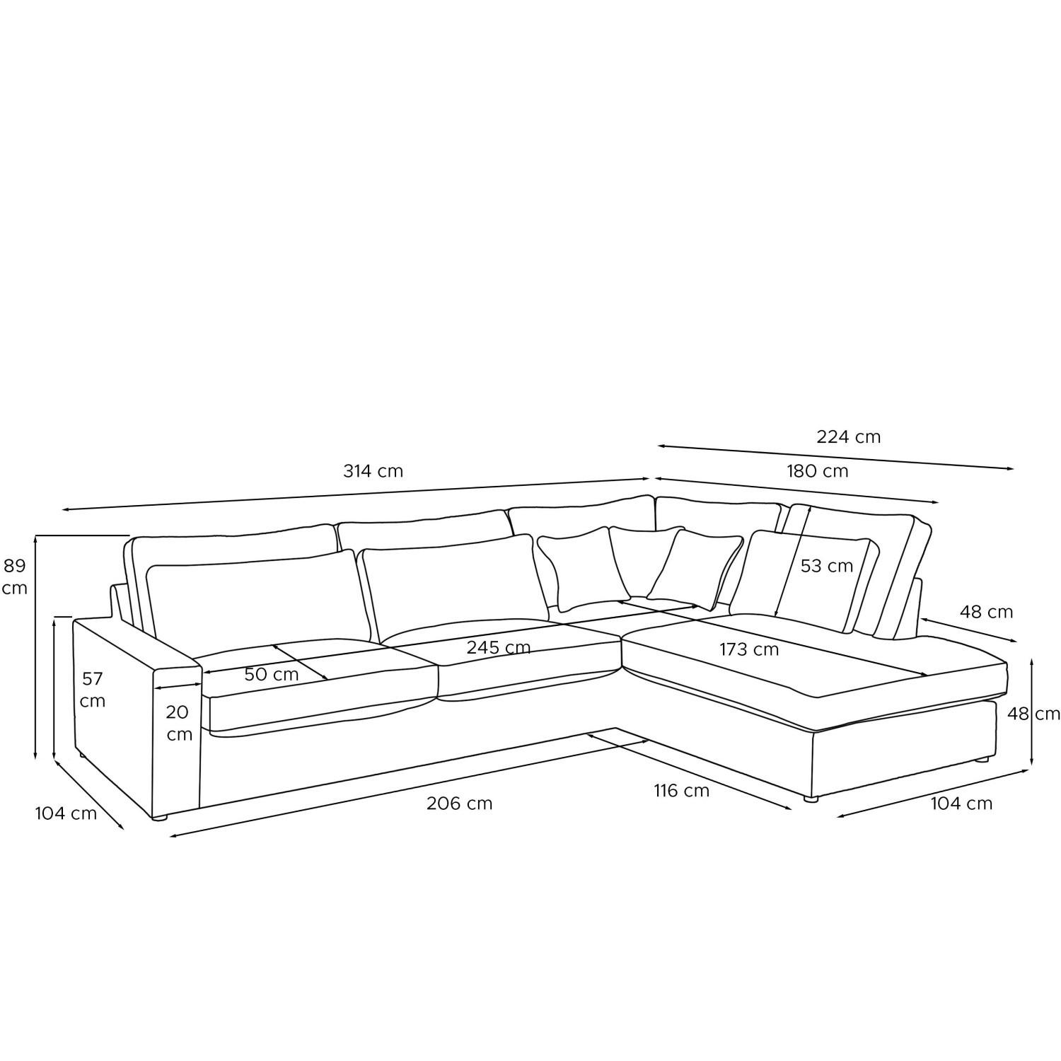 Thumbnail - Konsimo® Ecksofa, Grau, Textil, L-Form, 314x224 cm, Wohnzimmer, Sofas & Couches, Wohnlandschaften, Ecksofas