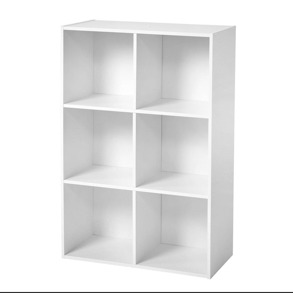 REGAL mit 6 Fächern - H91,5 x L61,5 cm - Weiß, Holzwerkstoff (29.5/91.5/61.5cm) - Calicosy