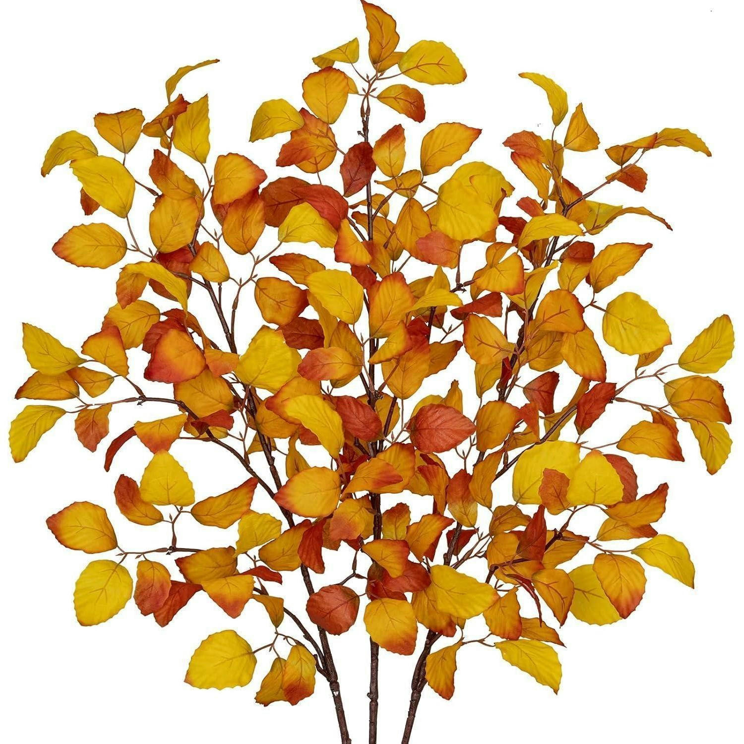 KUNSTZWEIGE 3-teiliges Set Herbstlaub 97 cm Gold Gelb - Multicolor, Kunststoff (43cm)