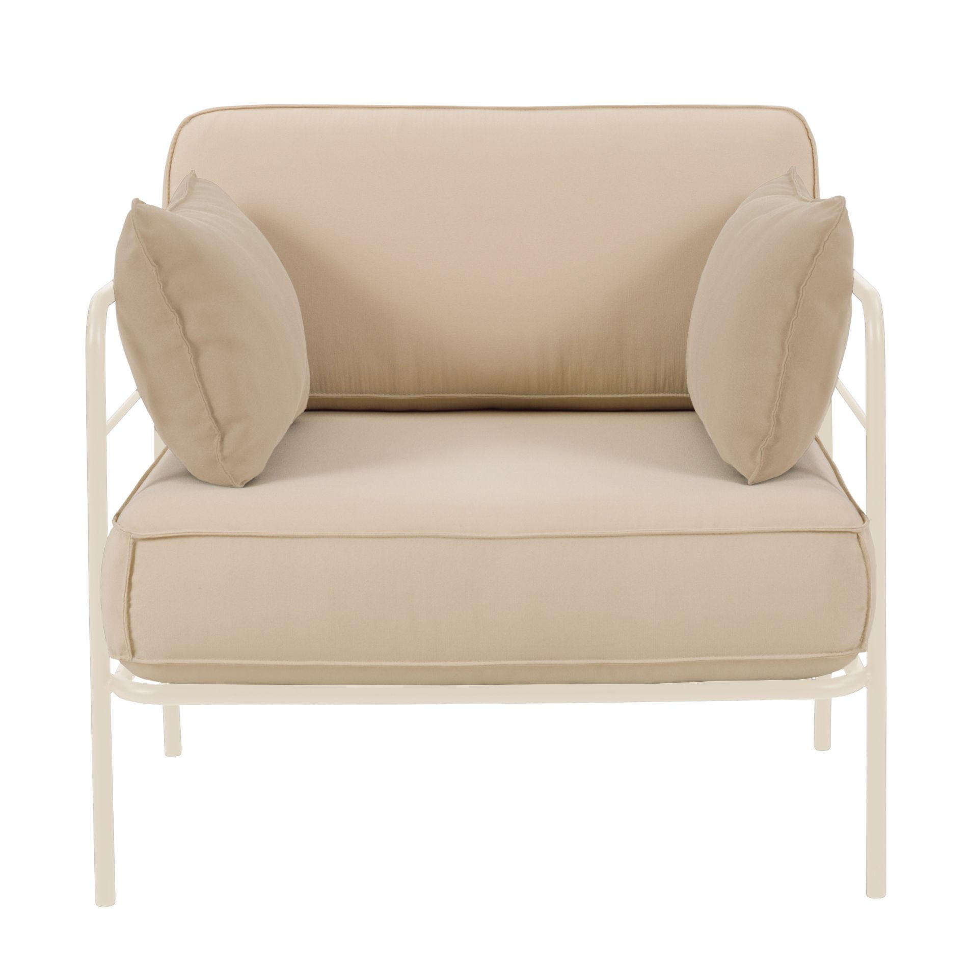 GARTENSTUHL Preggel Beige/Creme mit wasserabweisendem Stoff - Beige, Textil (80/80/79cm) - Selsey
