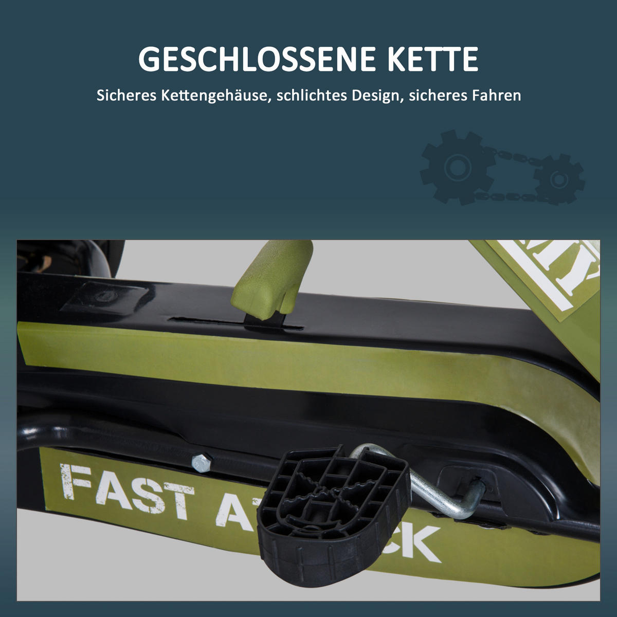 KINDER GO KART TRETAUTO, L105 x B54 x H61cm/L99 x B65 x H56cm, Grün - Grün, Metall (99/65/56cm) - HOMCOM