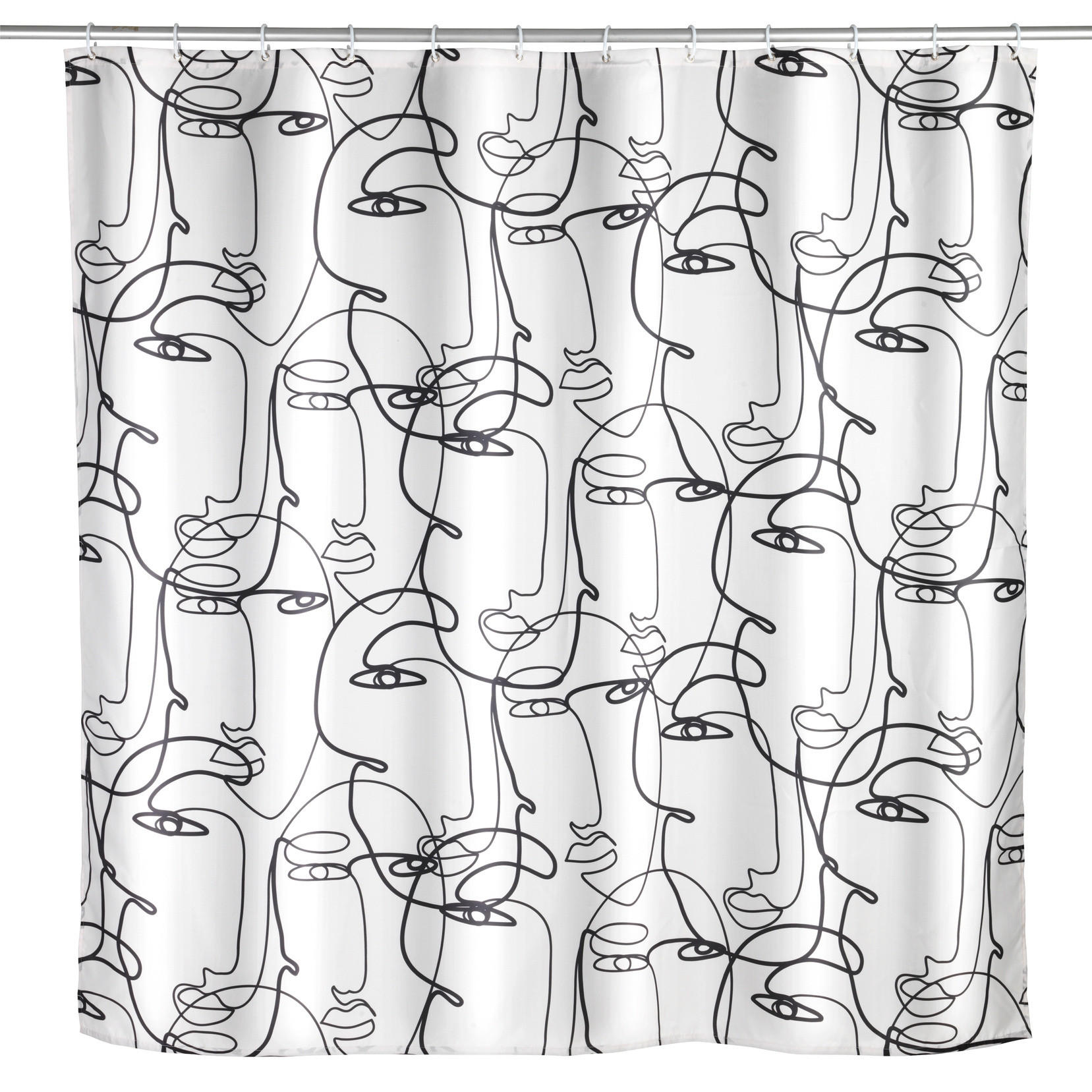 ANTI-SCHIMMEL-DUSCHVORHANG Kunststoff Faces 200/180 cm - Multicolor, Textil (180/200cm) - Wenko