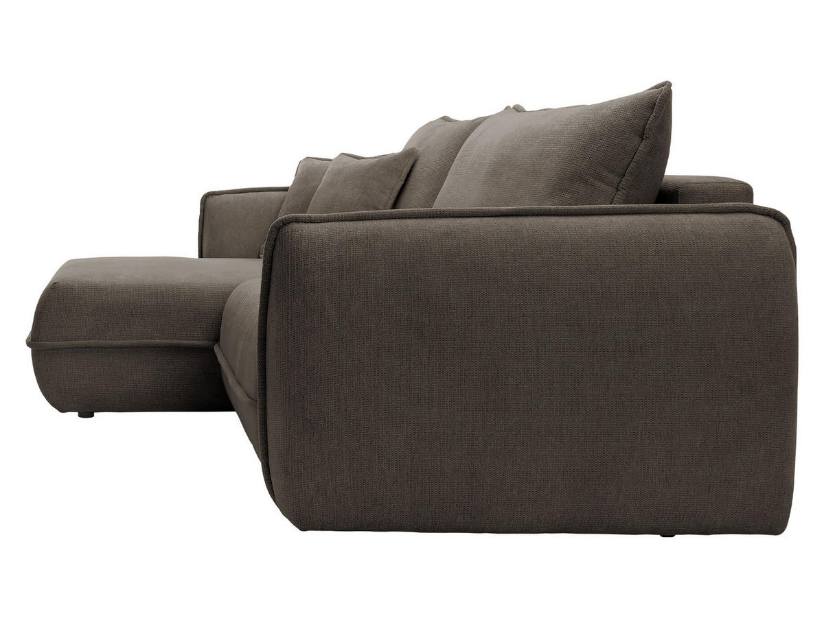 ECKSOFA Moho, Seite: Links - Schwarz/Braun, Holz/Kunststoff (254/162cm) - MIRJAN24