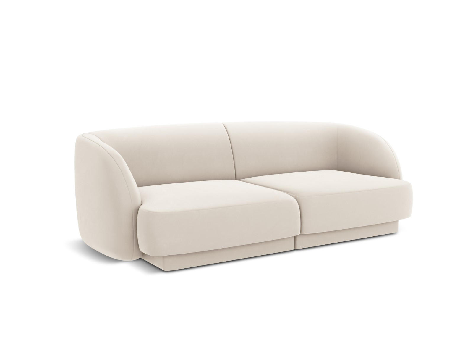 SOFA Miley aus Samt leichtes beige 2 Sitzplätze - Beige, Textil (90/70/180cm) - Micadoni