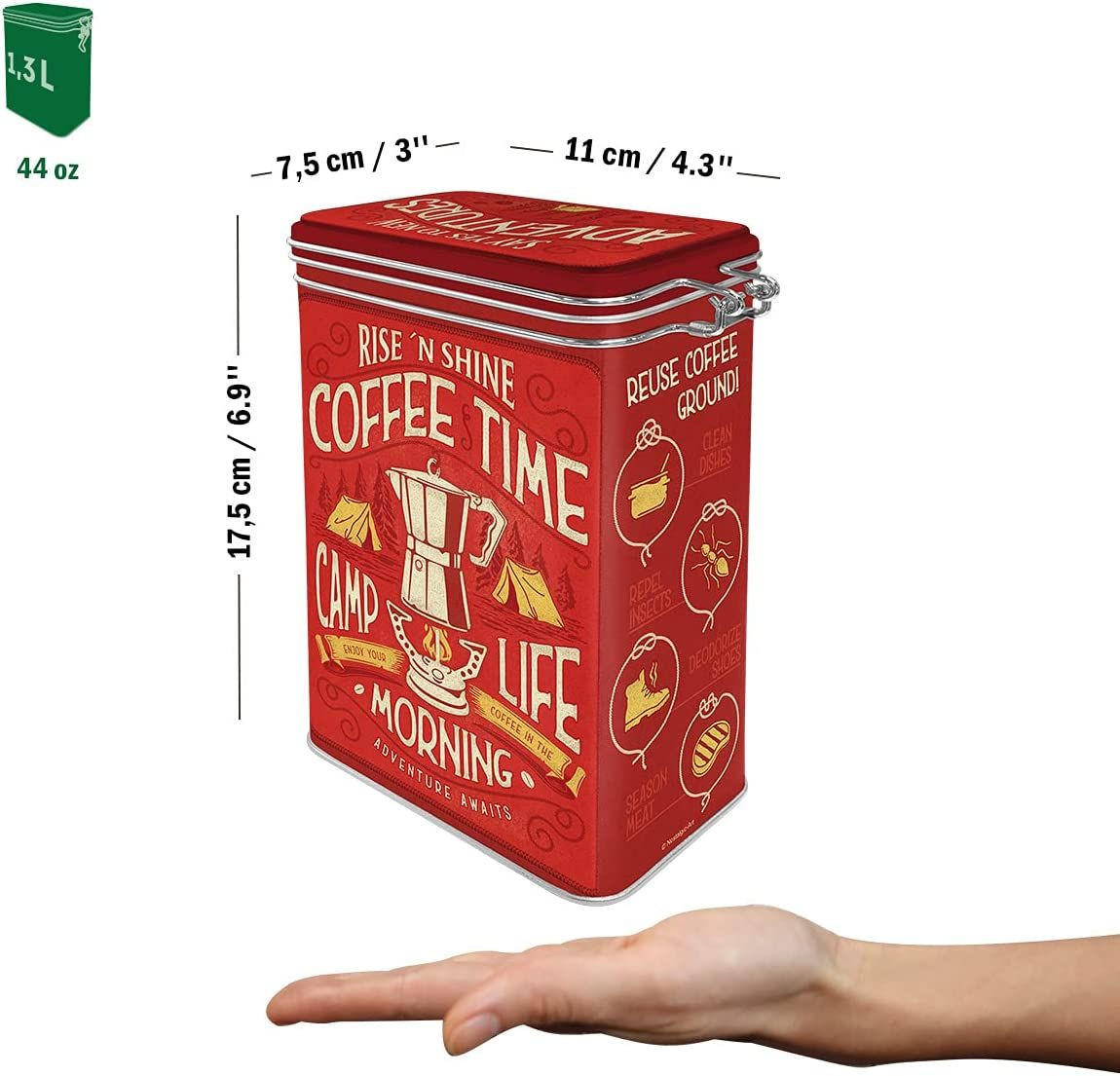 AROMADOSE Outdoor & Activities Camp Coffee Time - Multicolor, Metall (11/17.5/7.5cm) - Nostalgic-Art