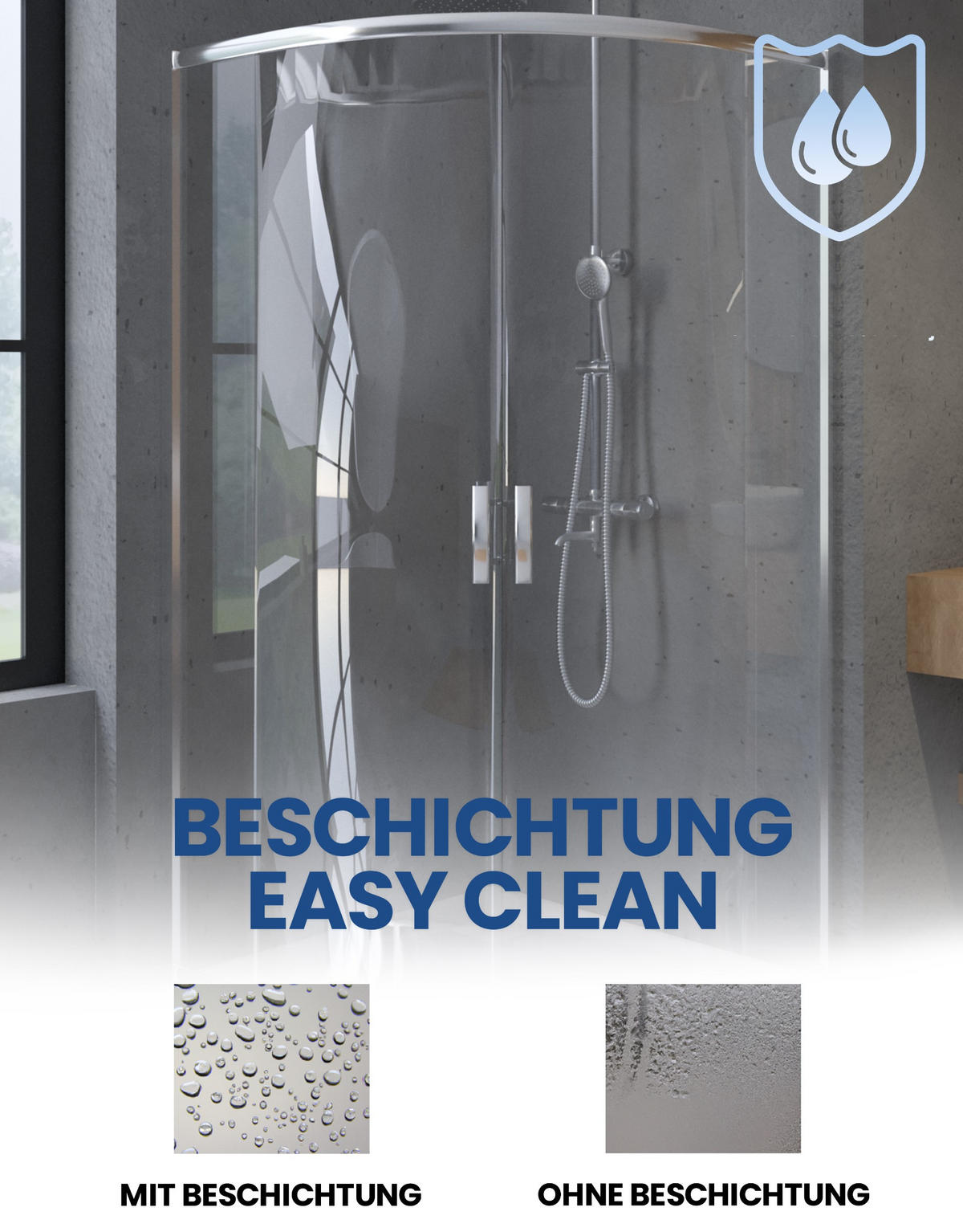 DUSCHKABINE Hela Silber/Transparent, Viertelkreis, 80/80/190 cm - Silberfarben, Glas (80/80/190cm) - bad land