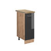 APOTHEKERSCHRANK R-Line Anthrazit Hochglanz 30 cm, AP Eiche - Anthrazit/Eiche Wotan, Holzwerkstoff (30/81.6/60cm) - Vicco