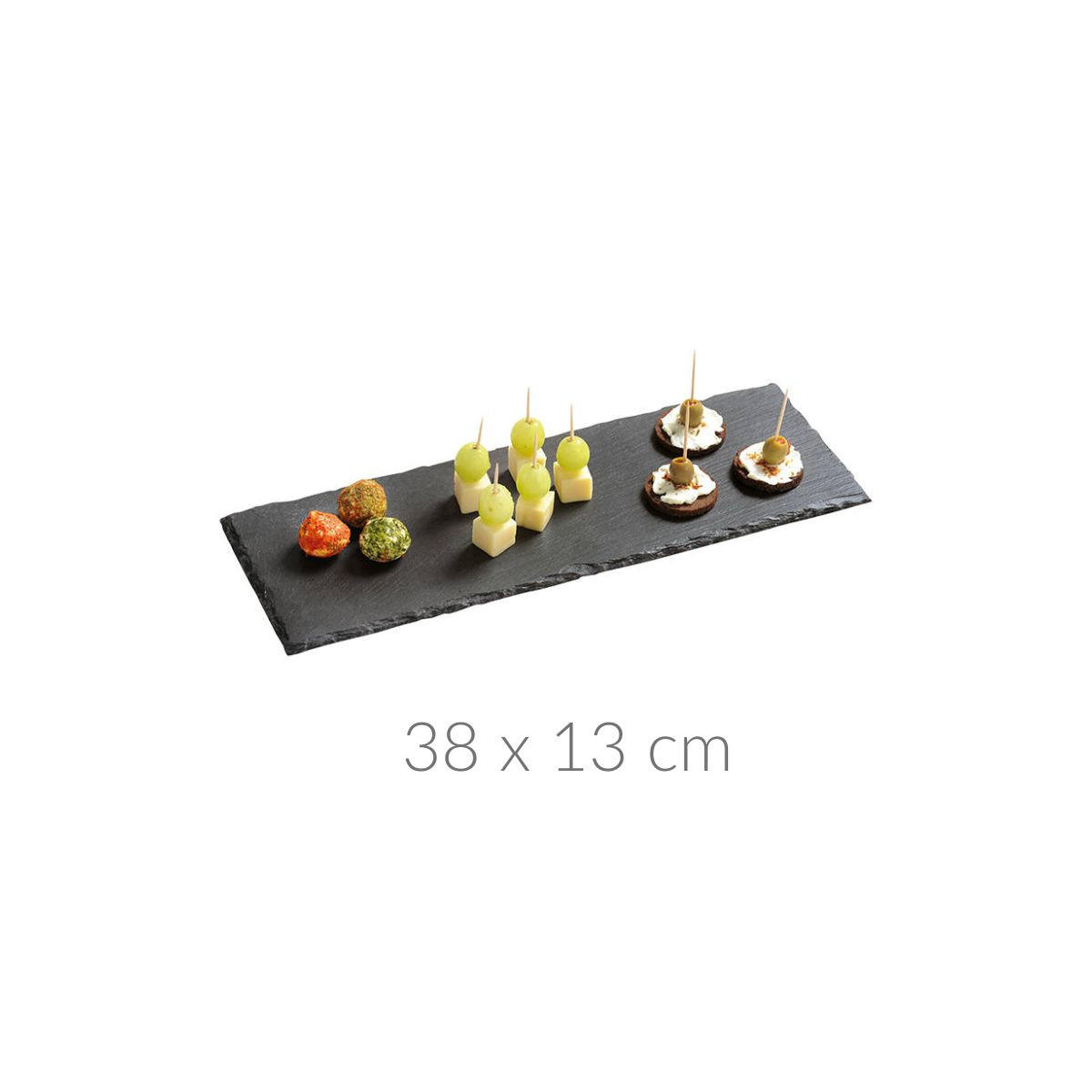 SERVIERTABLETT Schiefer Anthrazitfarben 38/13/0,7 cm - Anthrazit, Stein (13/0.7/38cm) - Kesper