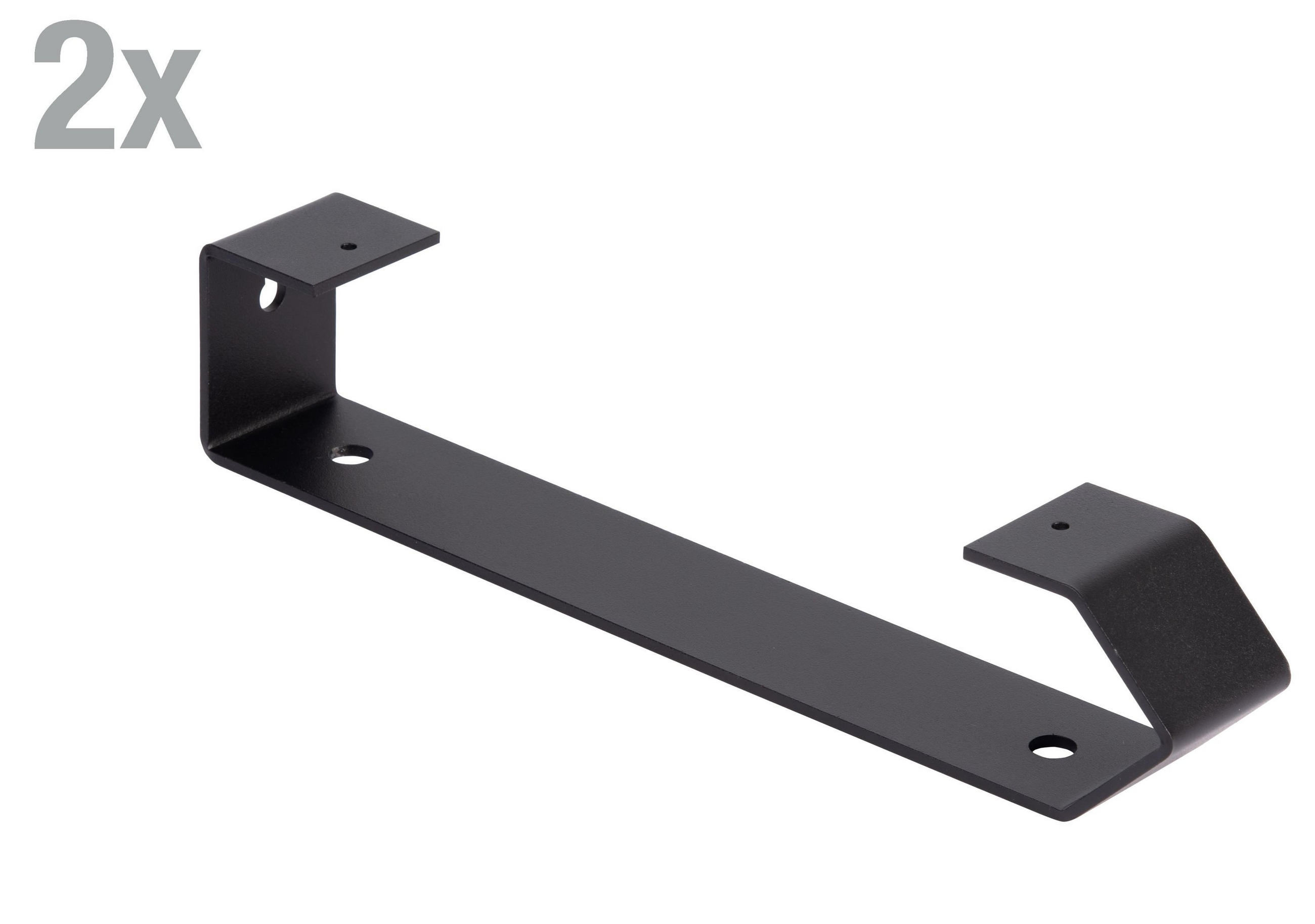 REGALTRÄGER als 2er Set Pia, Stahl in verschiedenen Trendfarben - Schwarz, Metall (4.5/6/20.5cm) - Alberts
