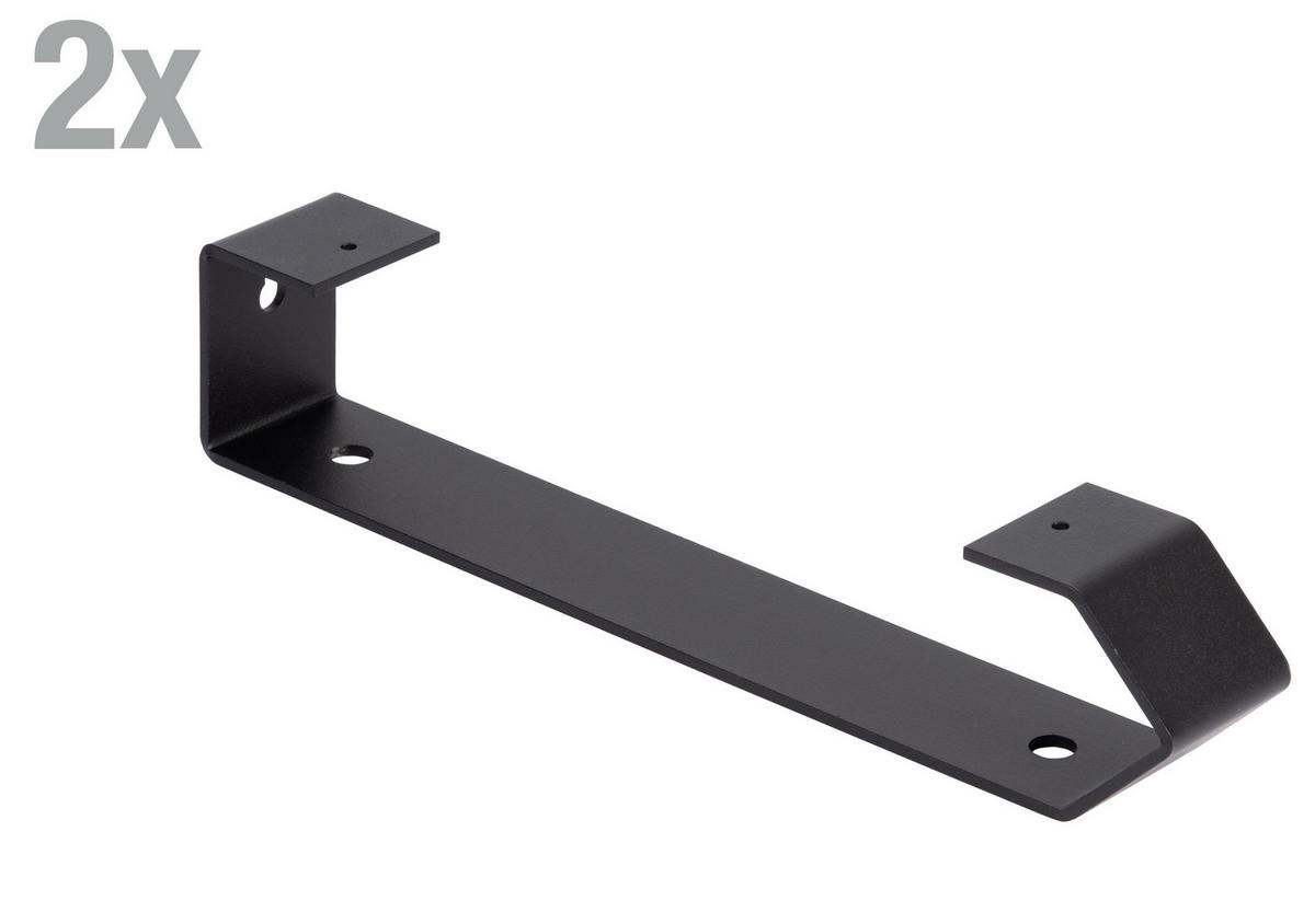 REGALTRÄGER als 2er Set Pia, Stahl in verschiedenen Trendfarben - Schwarz, Metall (4.5/6/20.5cm) - Alberts