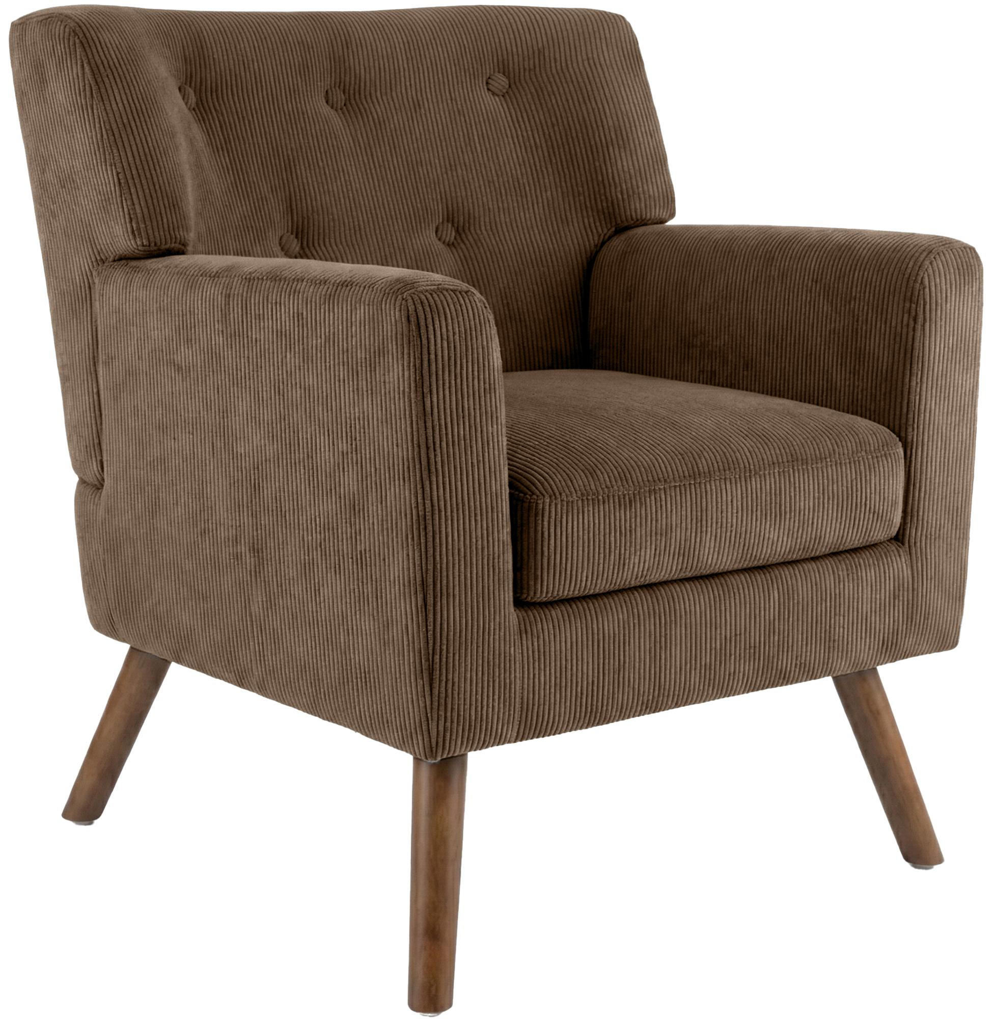 SESSEL Cord Dunkelbraun - Dunkelbraun/Braun, Holz/Textil (72/80/74cm) - CLP