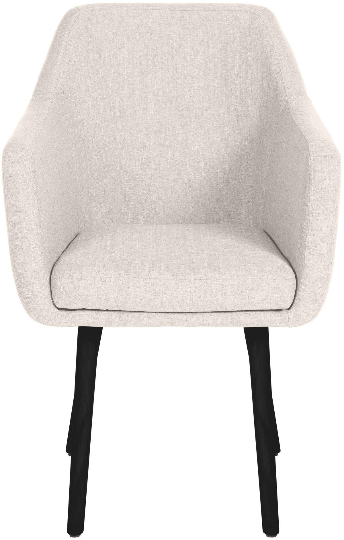 ARMLEHNENSTUHL Stoff creme - Creme/Schwarz, Holz/Textil (61/88/57.5cm) - CLP