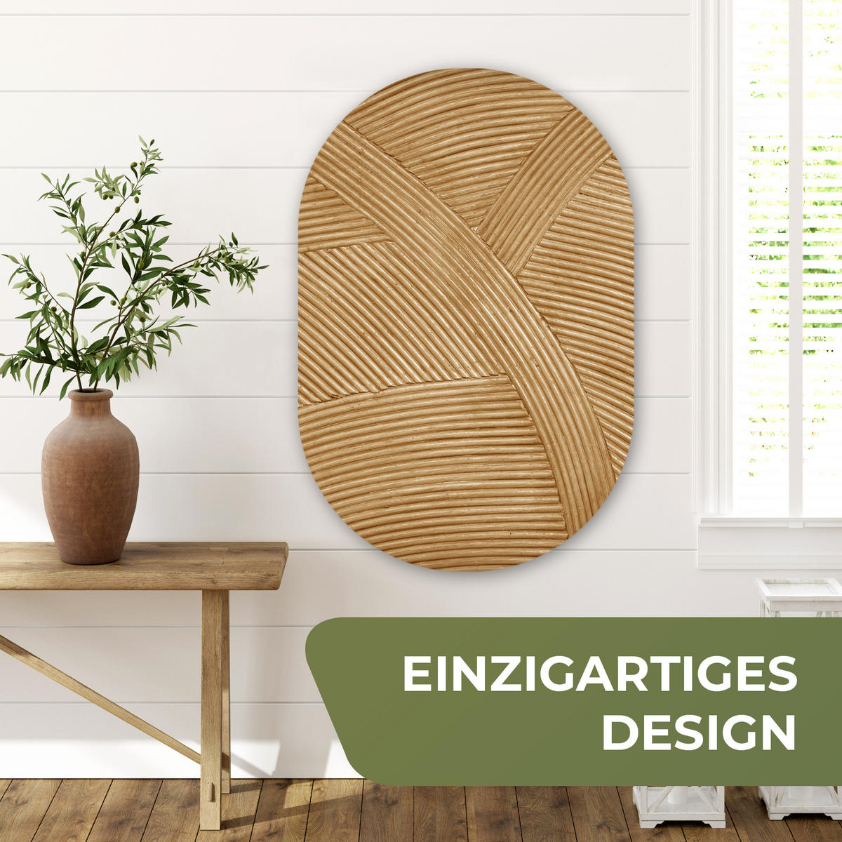 WANDBILD Struktur - Natur - Kunst - Rattan 60x90 cm - Naturfarben, Kunststoff (60/90cm) - MuchoWow