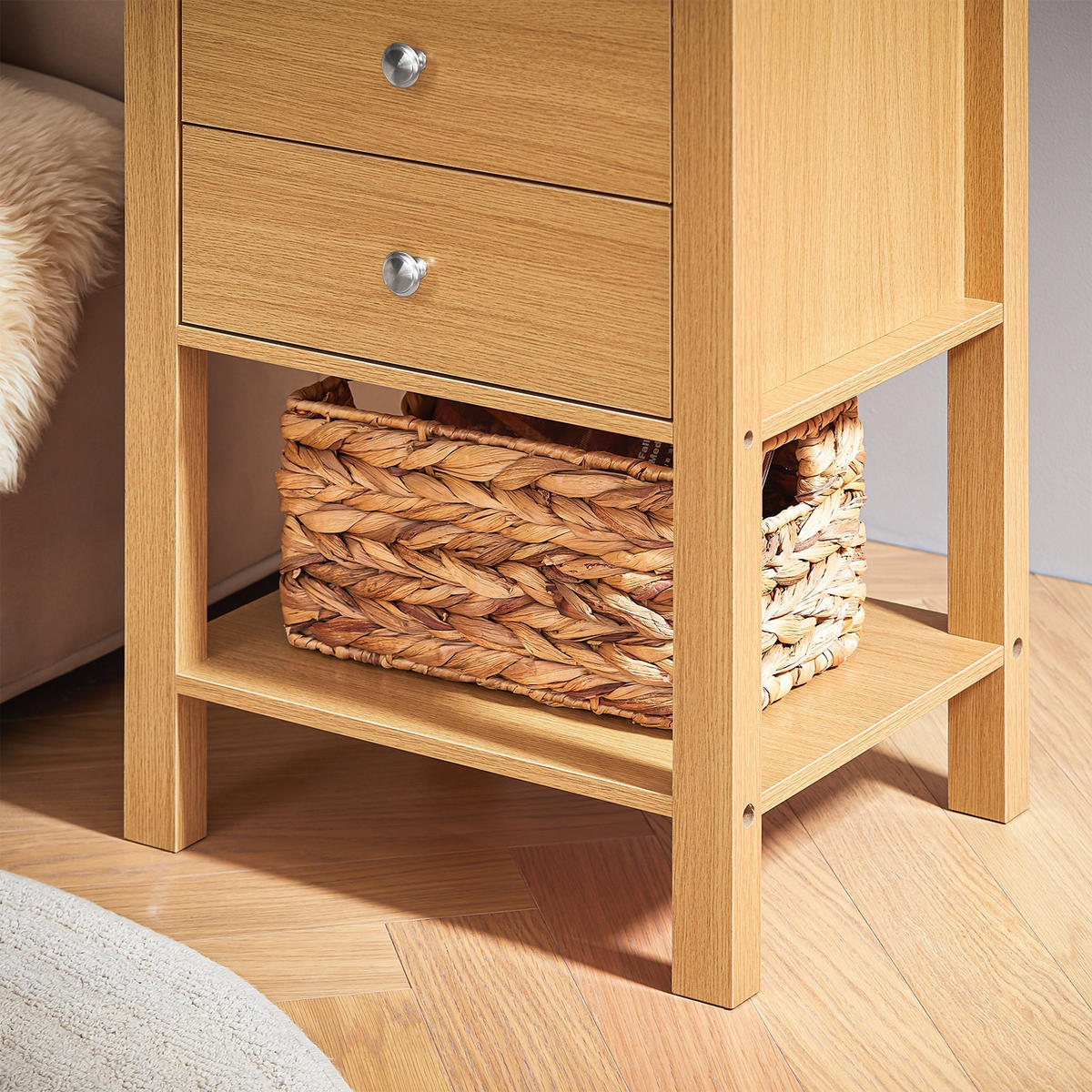 NACHTTISCH Natur - Naturfarben, Holzwerkstoff (45/60/35cm) - SoBuy
