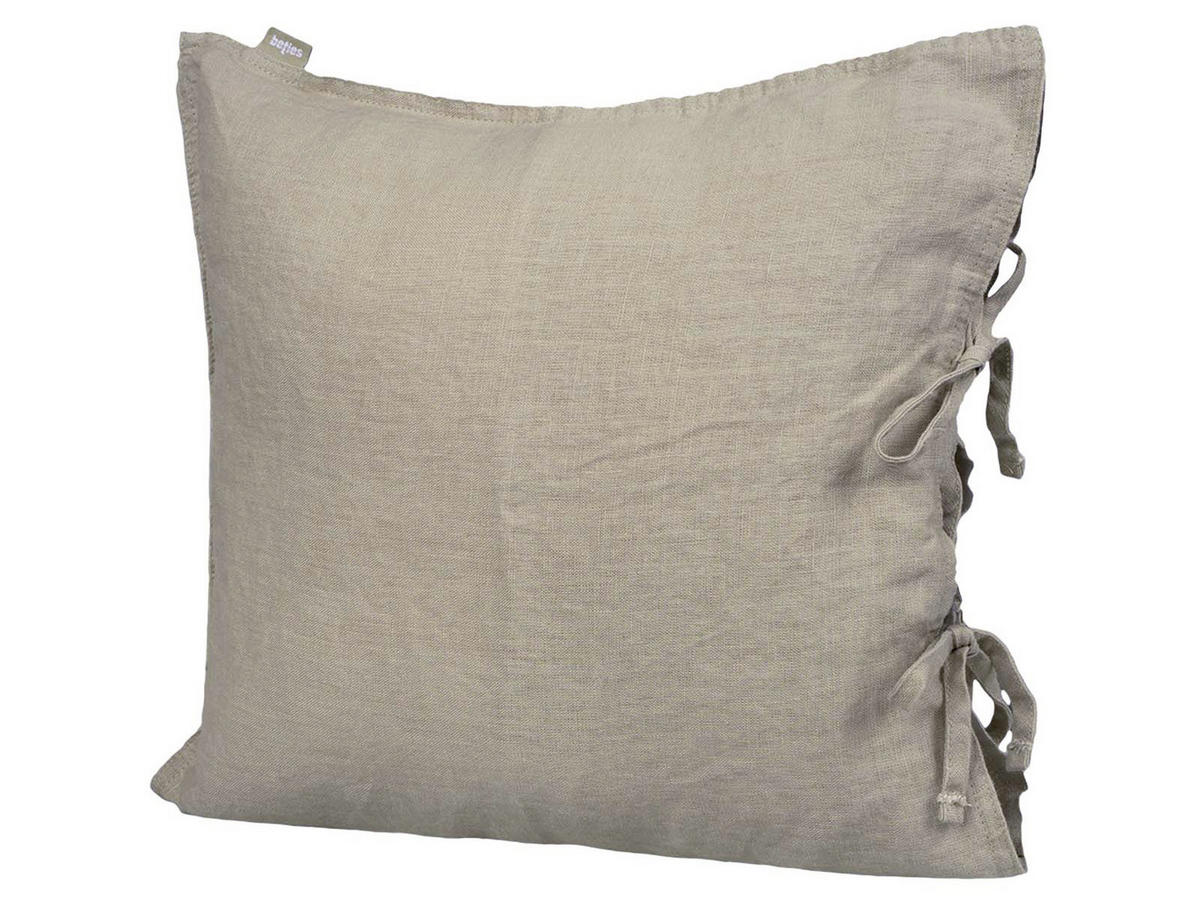 KISSENBEZUG reines Leinen leinen-taupe 40/40 cm - Taupe, Naturmaterialien (40/40cm) - beties Heimtextil
