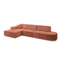 ECKSOFA Ottomane Links IREA-L2 - 327x165x80 cm Apricot - Koralle, Holzwerkstoff/Textil (327/165cm) - ALTDECOR