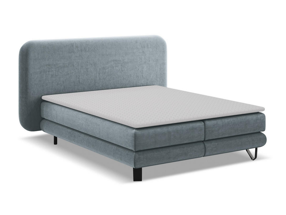 POLSTERBETT mit Bettkasten und Lattenrost 210x215 Grün - Schwarz/Grün, Kunststoff/Textil (160/200cm) - Makamii