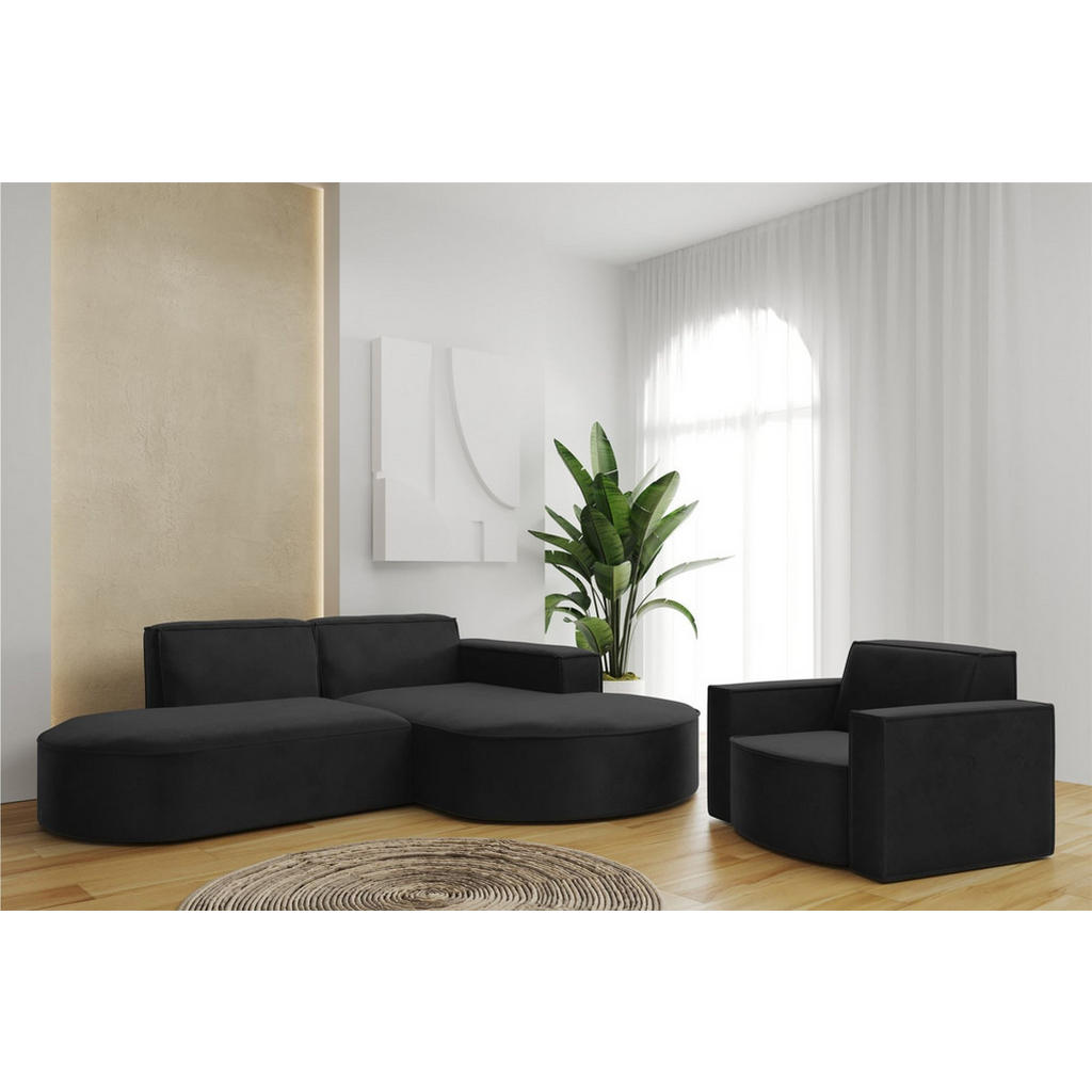 Thumbnail - Fun Möbel Sessel, Schwarz, Textil, 98x74x89 cm, Wohnzimmer, Sessel, Polstersessel