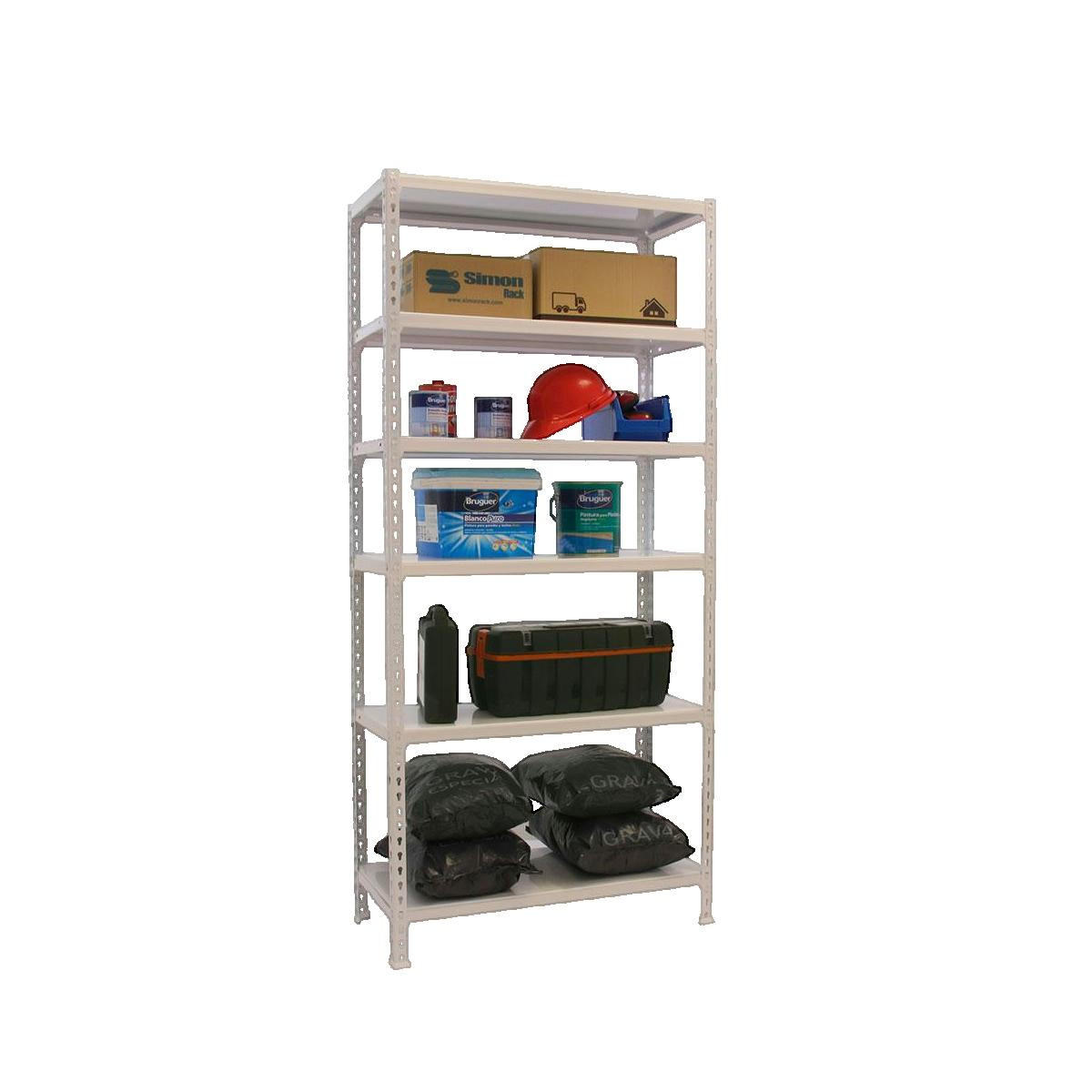 SCHWERLASTREGAL Giant Metal Shark HxBxT 250 x 90 x 50 cm Fachlast 180 kg Weiß - Weiß, Metall (90/250/50cm) - PROREGAL