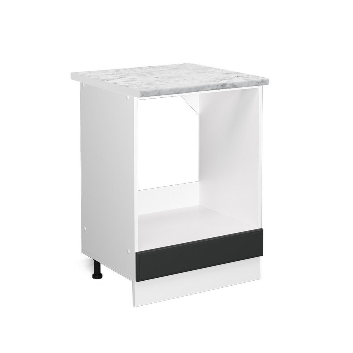 HERDUMBAUSCHRANK R-Line Anthrazit Landhaus 60 cm, AP Marmor - Anthrazit/Weiß, Holzwerkstoff (60/81.6/60cm) - Vicco