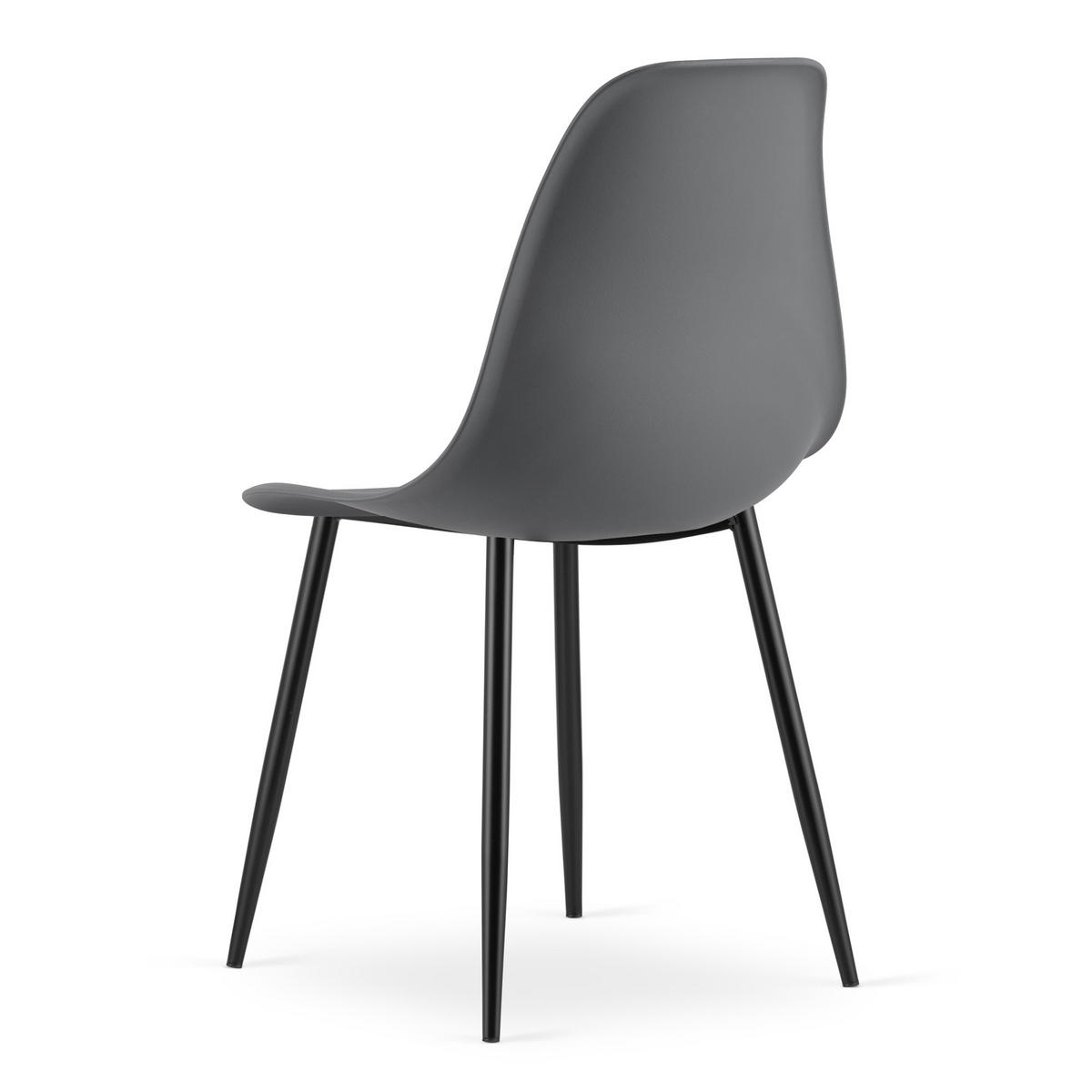 ESSZIMMERSTUHL 2-er Set KALEO dunkelgrauer Sitz, schwarze Beine - Dunkelgrau/Schwarz, Kunststoff (46/84/51cm) - Valora