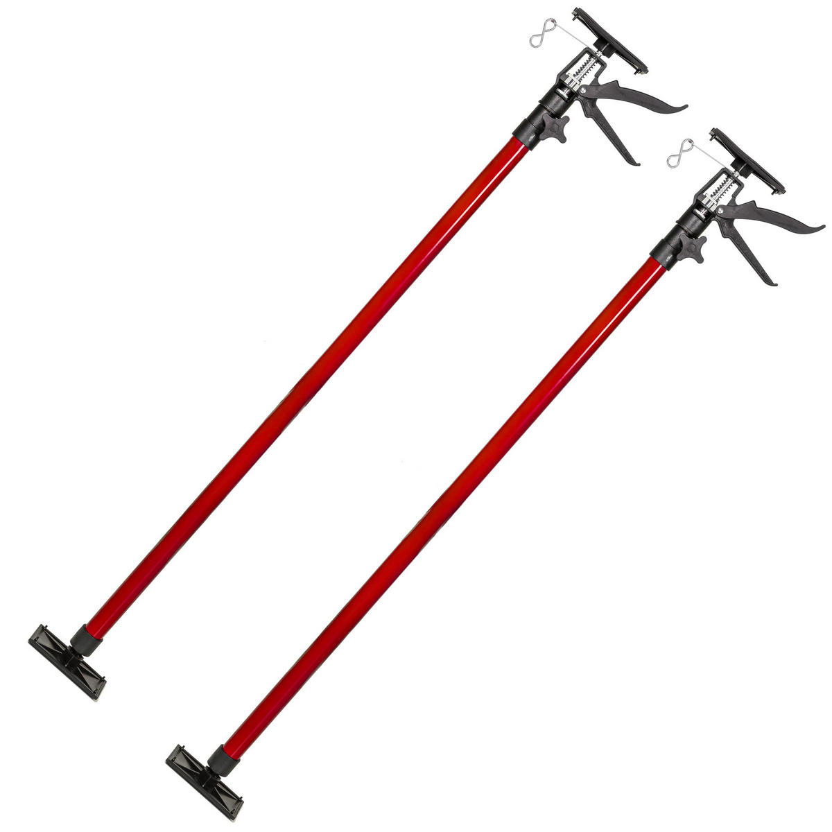 TELESKOPSTÜTZEN 2er Set, mit Schnellspannsystem, rot - Rot, Metall - tectake