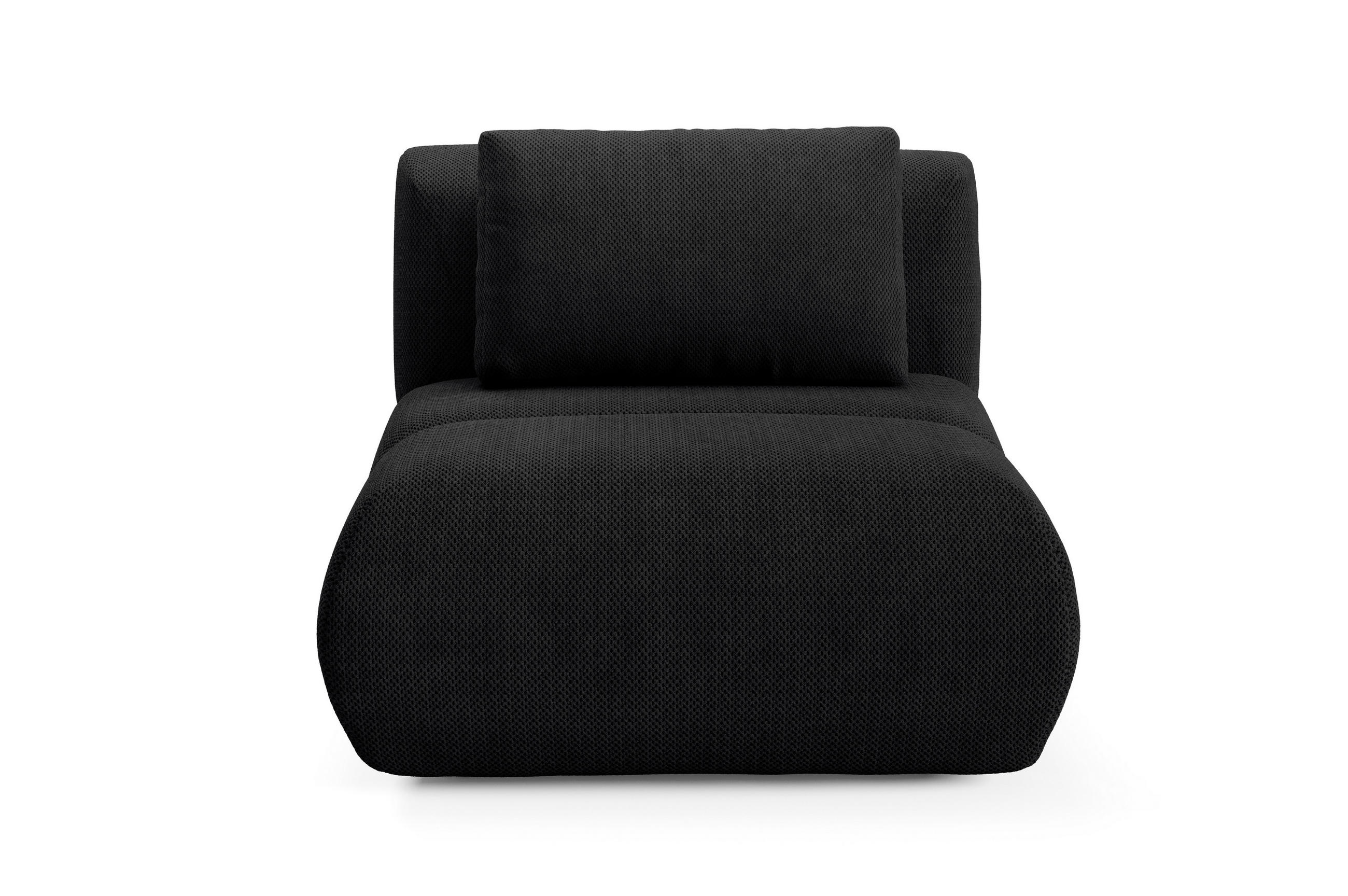 SESSEL ATOMO, Modern Polstersessel Loungesessel, Velours-Stoff Schwarz - Schwarz, Holz/Metall (98/82/134cm) - MASSENO