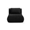 SESSEL ATOMO, Modern Polstersessel Loungesessel, Velours-Stoff Schwarz - Schwarz, Holz/Metall (98/82/134cm) - MASSENO