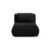 SESSEL ATOMO, Modern Polstersessel Loungesessel, Velours-Stoff Schwarz - Schwarz, Holz/Metall (98/82/134cm) - MASSENO