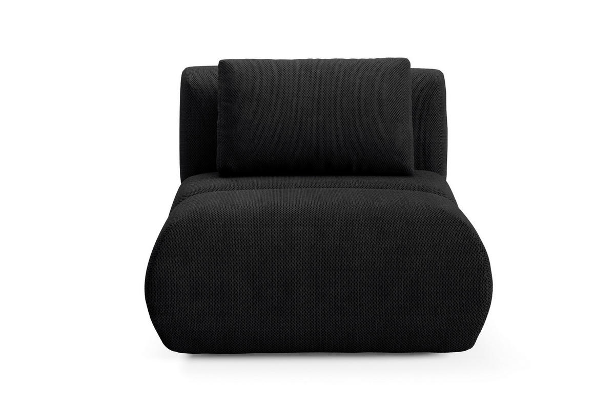 SESSEL ATOMO, Modern Polstersessel Loungesessel, Velours-Stoff Schwarz - Schwarz, Holz/Metall (98/82/134cm) - MASSENO