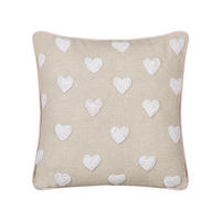 DEKOKISSEN Beige 45/45 cm Gazania - Beige/Weiß, Textil (45/45/8cm) - Beliani