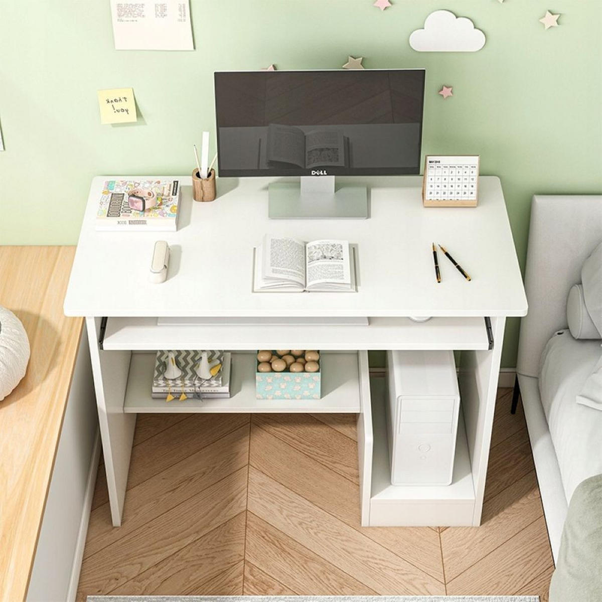 COMPUTERTISCH, weiß 80/40/74 cm - Weiß, Holzwerkstoff (40/80/74cm)