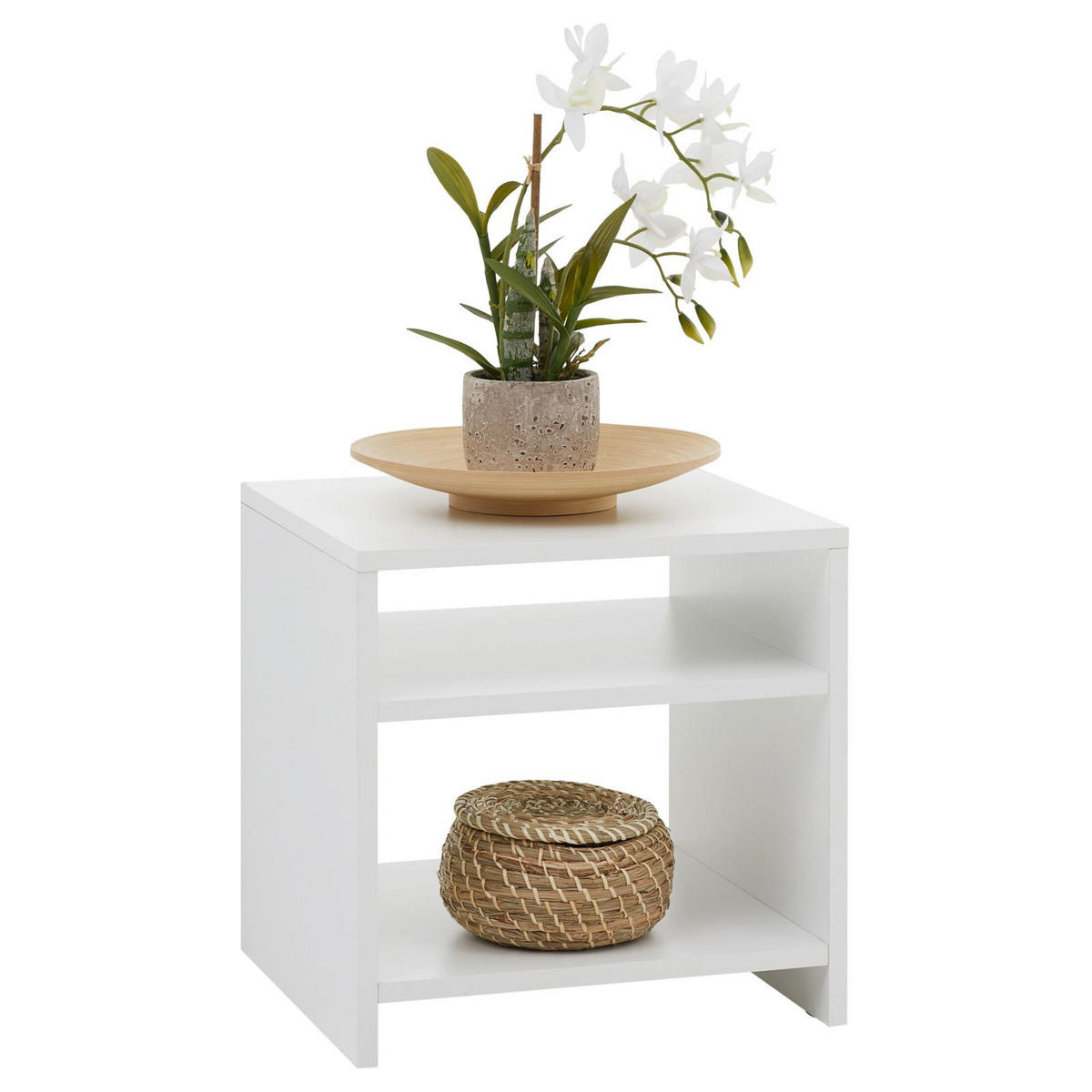 NACHTTISCH ALMERIA - Weiß, Holzwerkstoff (37/40/40cm) - CARO-Möbel
