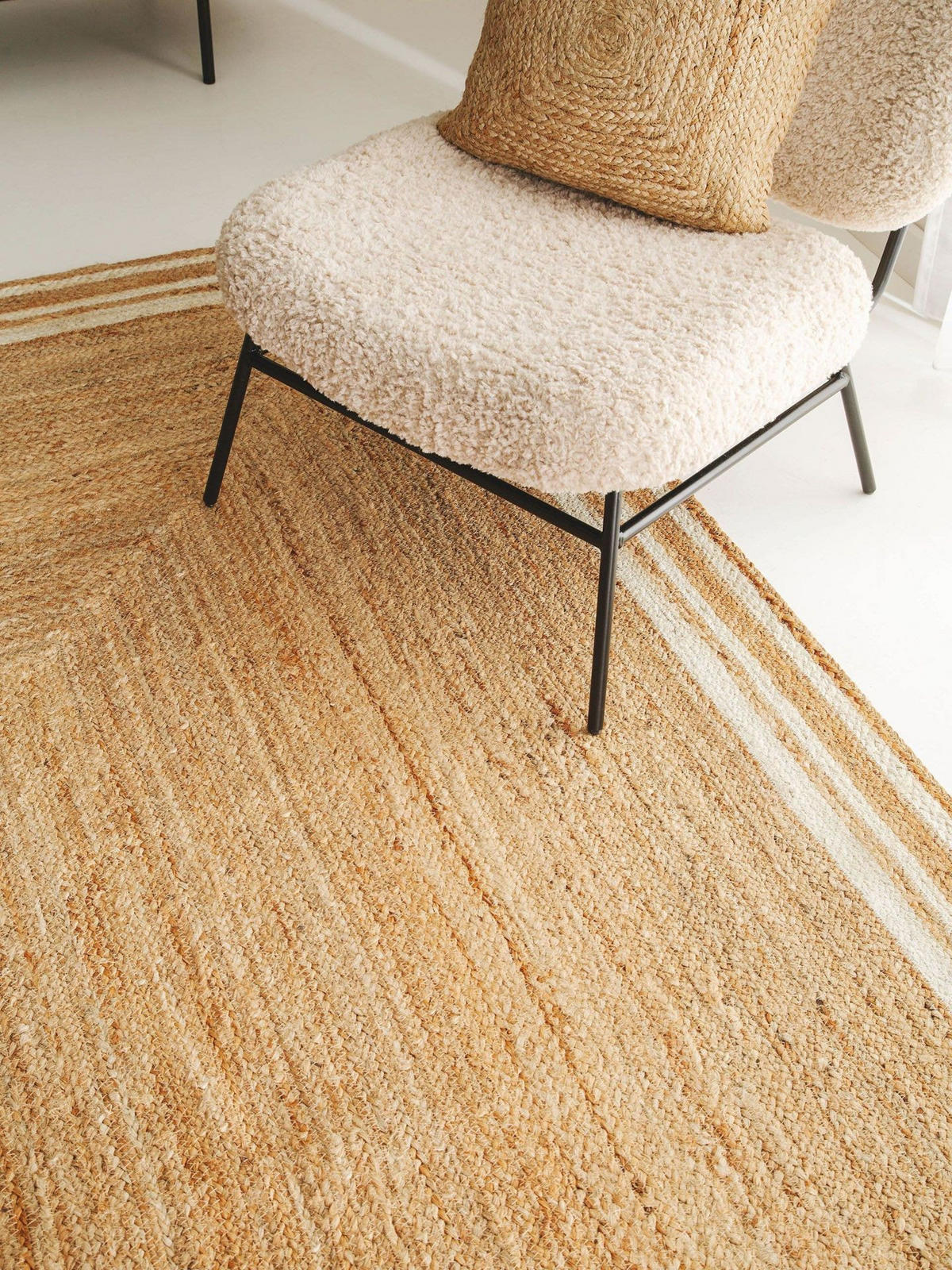 TEPPICH Juteteppich Jutta Weiß - Weiß, Naturmaterialien (120/1cm) - KUNSTLOFT