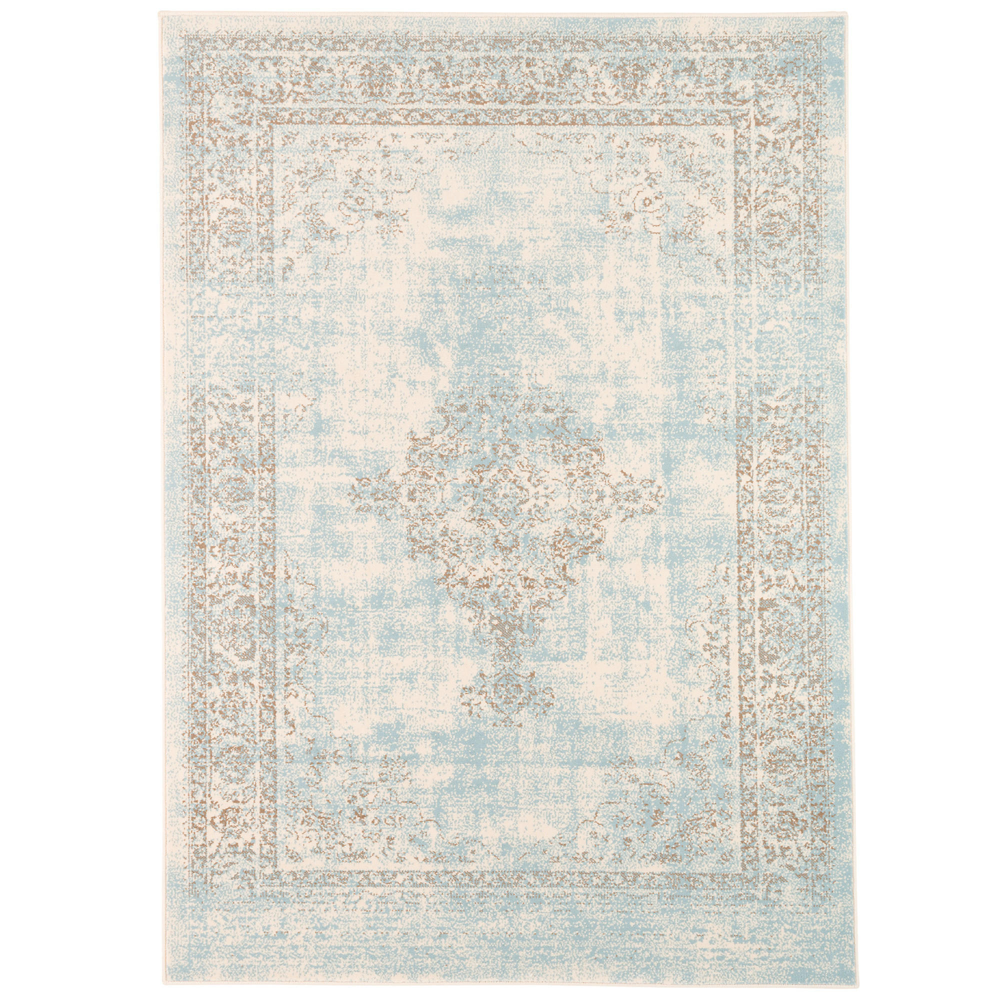 DESIGNER TEPPICH PASSION VINTAGE BORDÜRE - Blau/Beige, Textil (80/150cm) - Pergamon