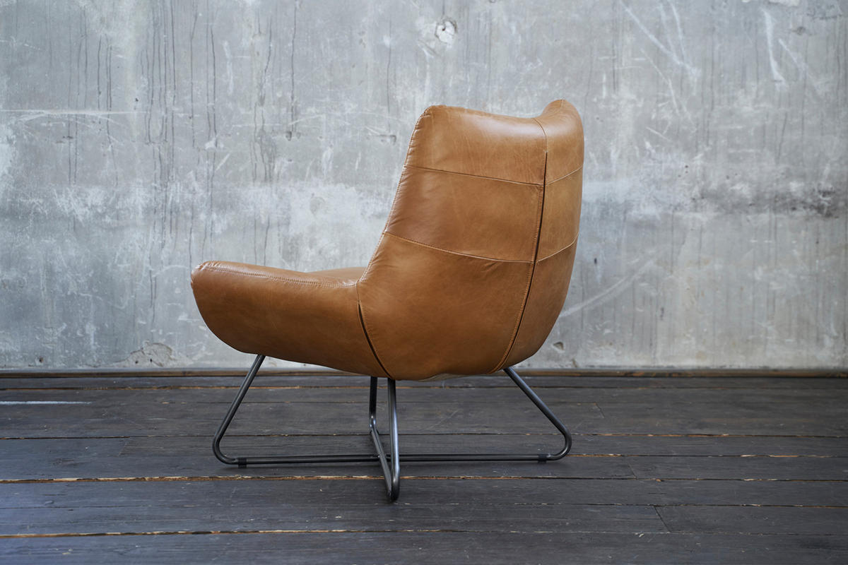 SESSEL SNOOZE Braun Leder - Dunkelbraun/Silberfarben, Leder (82/93/76cm) - KAWOLA