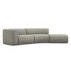 4-SITZER-SOFA Strukturstoff Stoff Beige - Beige/Schwarz, Kunststoff/Textil (335/70/166cm) - Makamii
