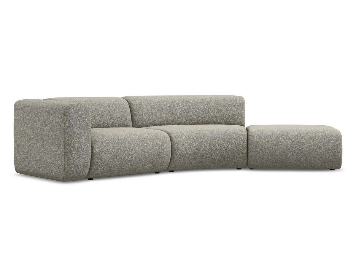 4-SITZER-SOFA Strukturstoff Stoff Beige - Beige/Schwarz, Kunststoff/Textil (335/70/166cm) - Makamii
