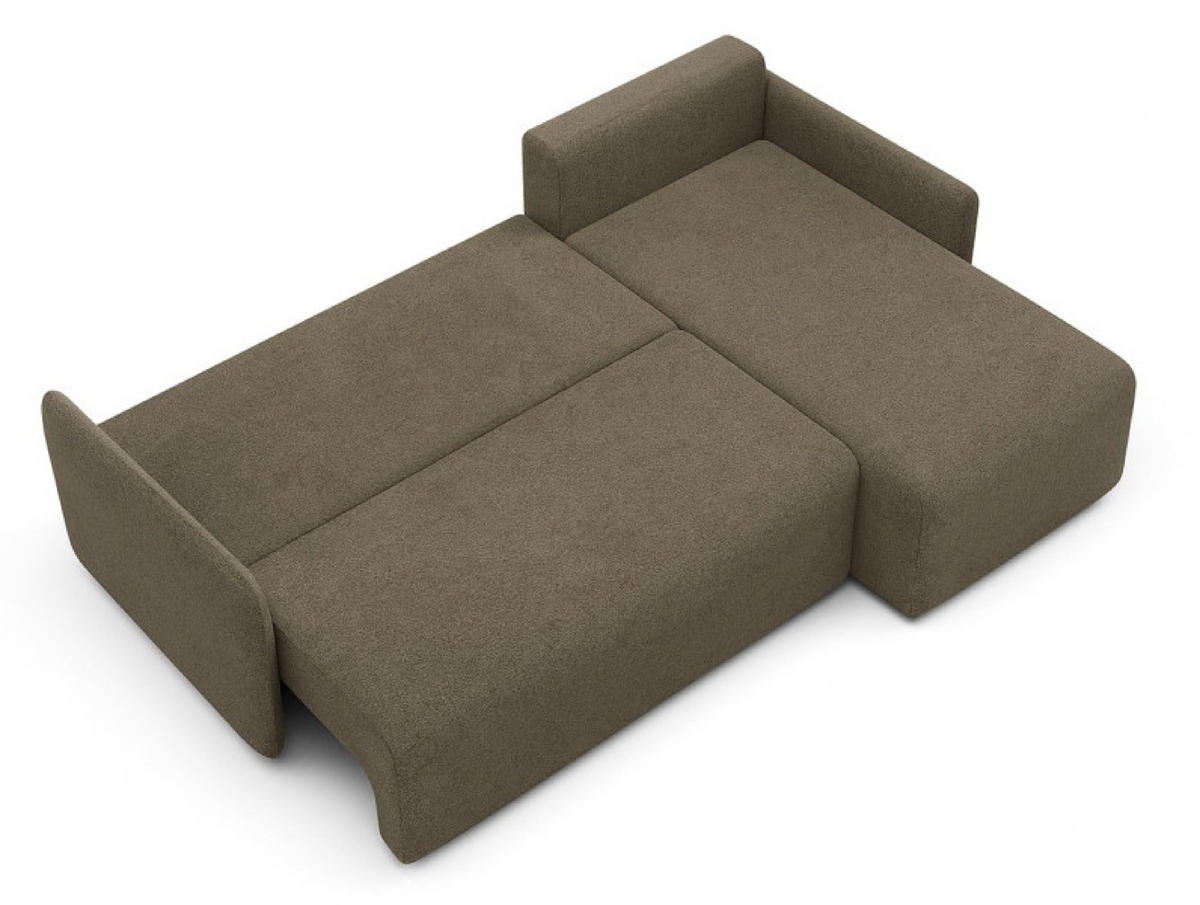 ECKSOFA Taupe VALIA Mit Schlaffunktion Und Bettkasten - Beige/Braun, Textil (212/145cm) - Sepro Meble