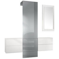 GARDEROBE Carlton Paneel in Grau Hochglanz - Grau, Holzwerkstoff (157/193/35cm) - Vladon