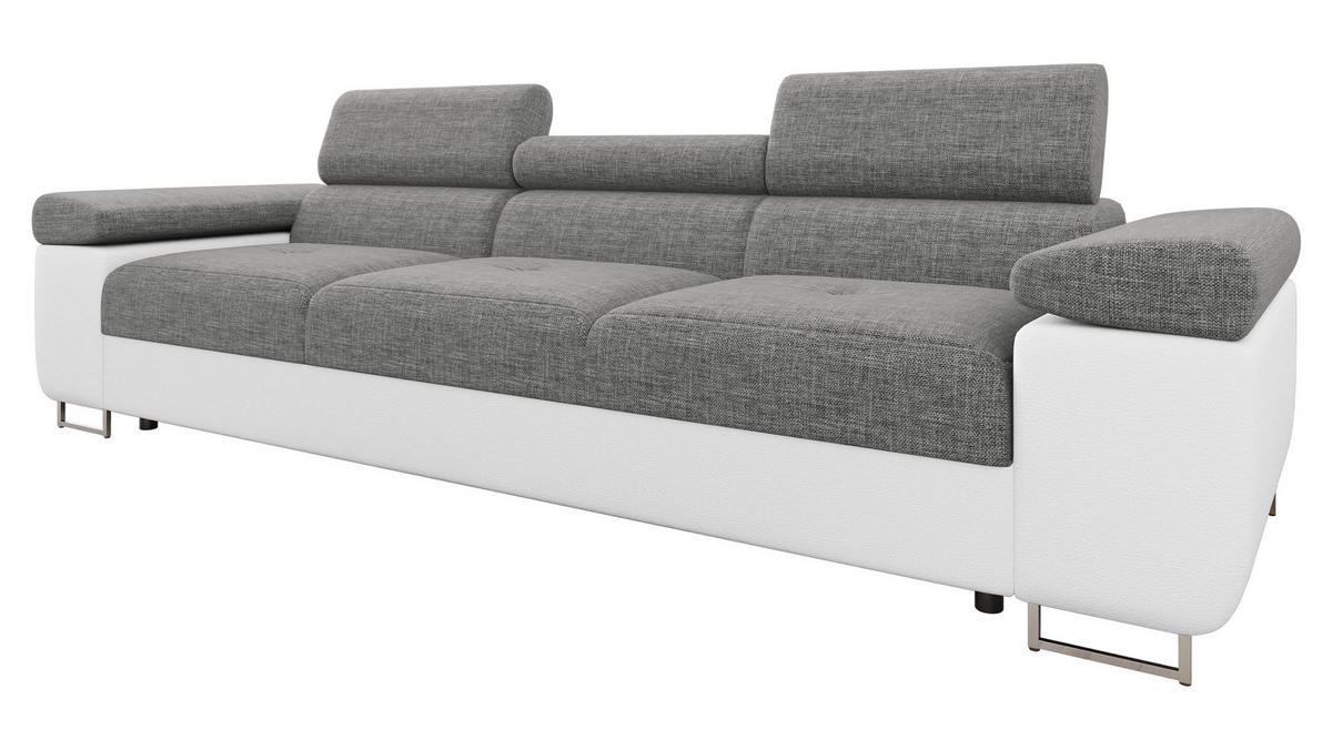 SOFA Torezio 3 - Weiß, Holz/Textil (263/90/102cm) - MIRJAN24