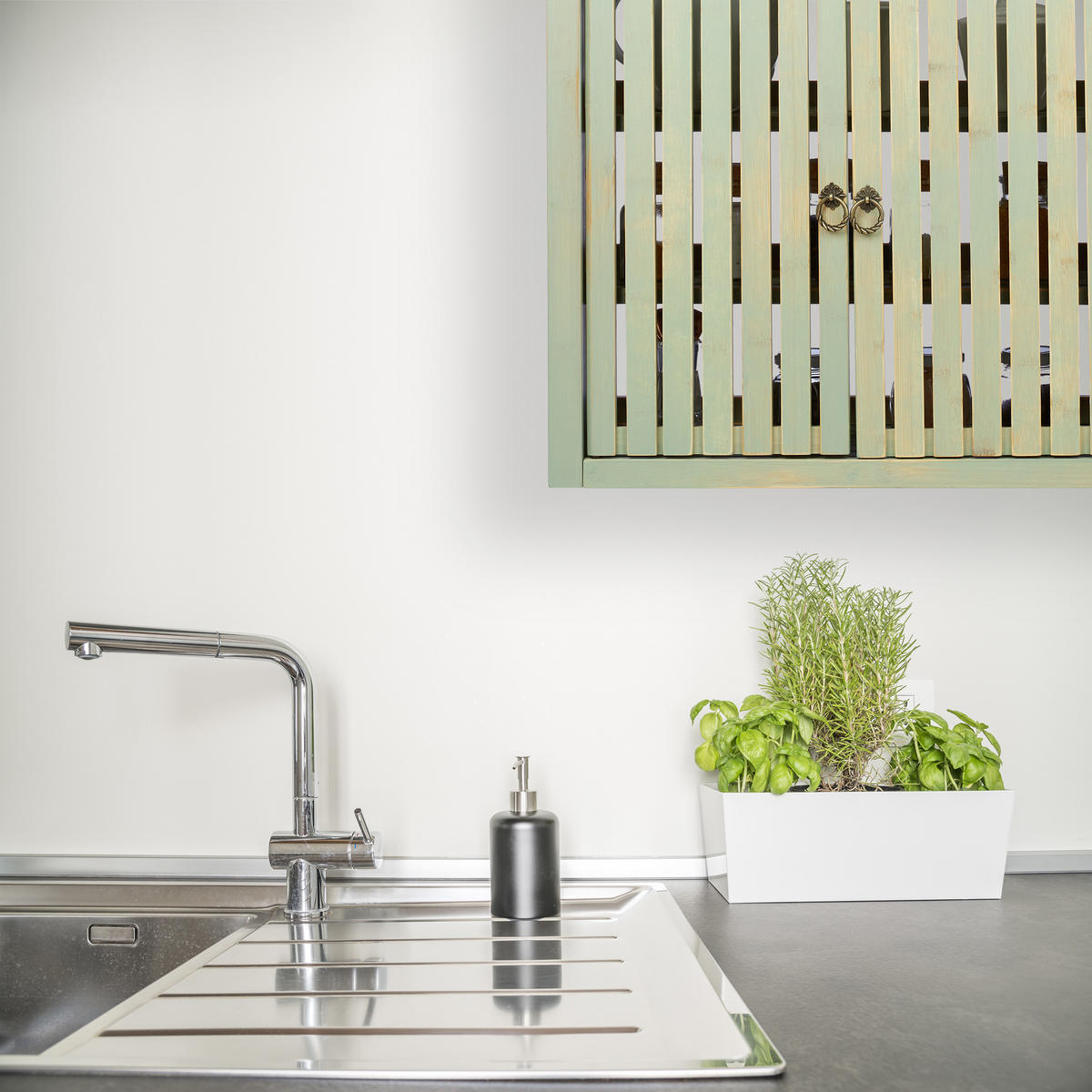 HÄNGESCHRANK - Grün, Holz (52/50/20cm) - Relaxdays