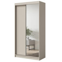 SCHWEBETÜRENSCHRANK mit Spiegel Fiore Plus 2D1L 120 Kaschmir/Schwarz - Kaschmir/Schwarz, Holzwerkstoff/Metall (120/236/60cm) - mzm24