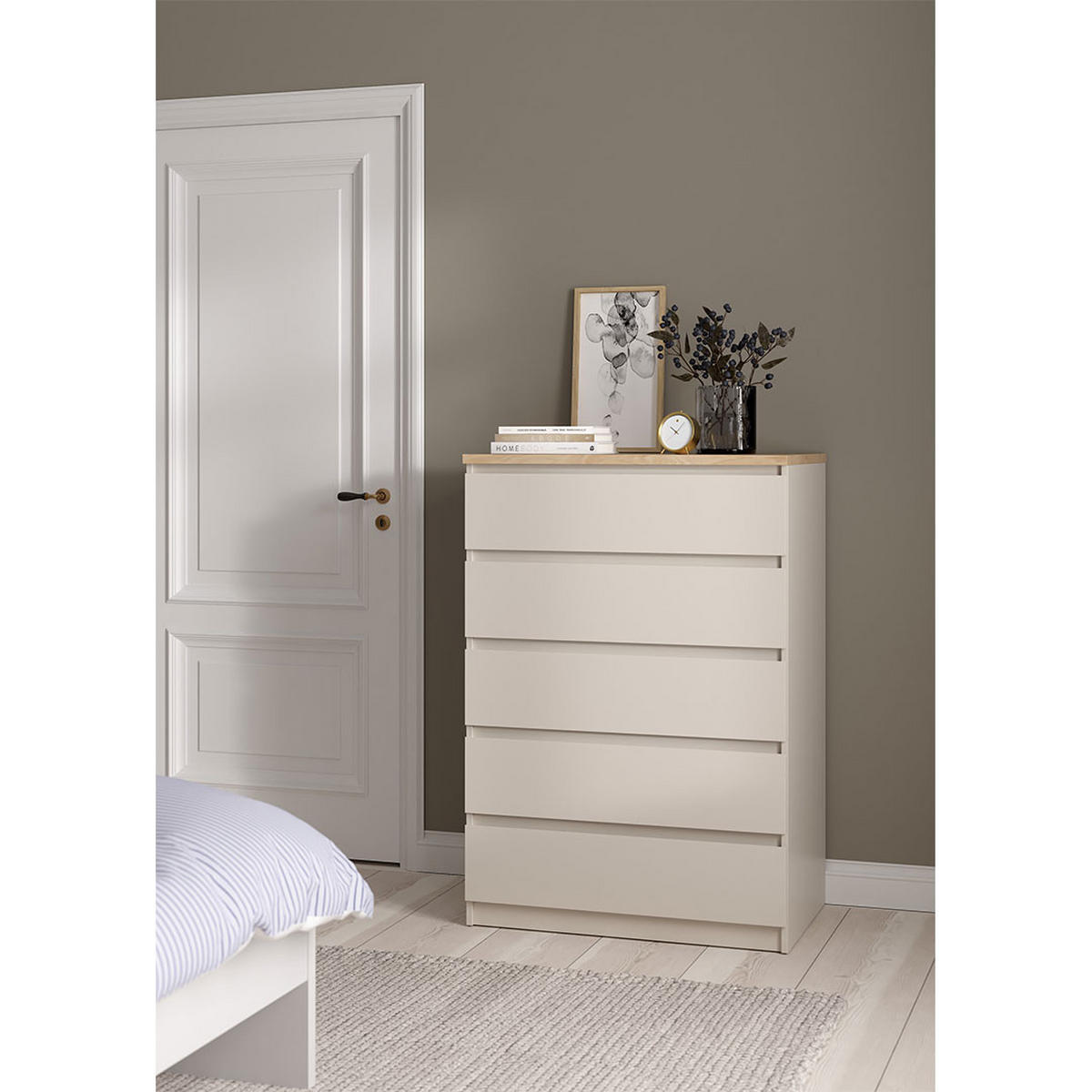 KOMMODE, Naia, Eiche, Holzwerkstoff, 77 x 50 x 112 cm - Eichefarben, Holzwerkstoff (77/112/50cm) - ebuy24