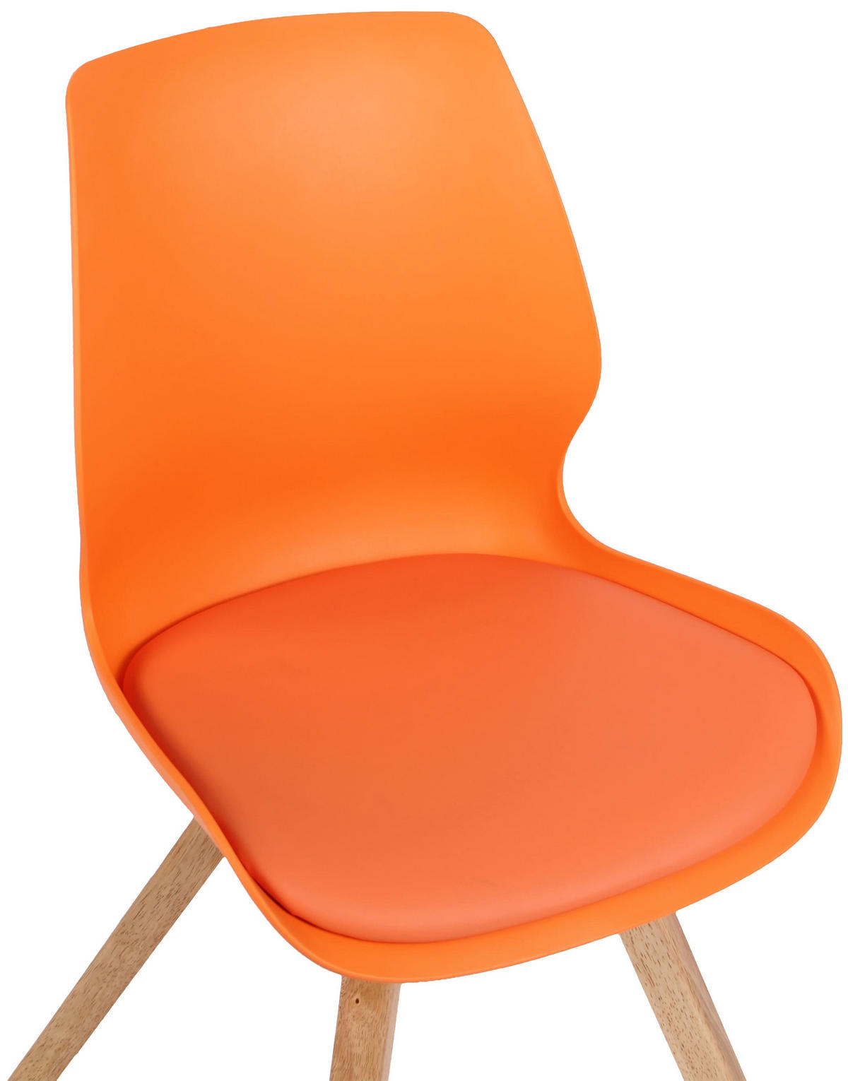 STUHL Kunststoff orange - Eukalyptusholzfarben/Orange, Holz/Kunststoff (49/87.5/58cm) - CLP