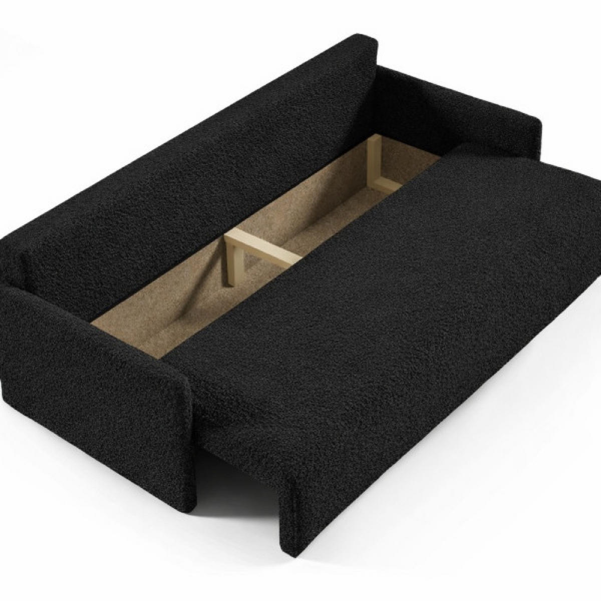 SOFA Schwarz SISI Mit Schlaffunktion Boucle - Schwarz, Textil (207/90/87cm) - Sepro Meble