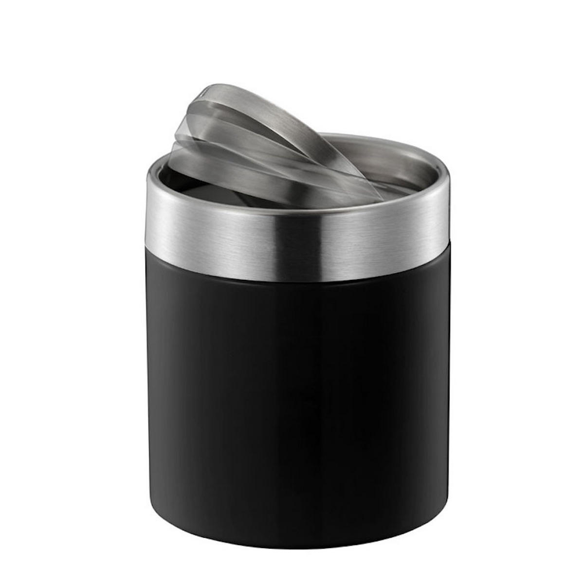 MÜLLEIMER 1,5 Liter 13,8x12 cm Edelstahl & Schwaru - Schwarz, Metall (12/13.8/12cm) - PROREGAL