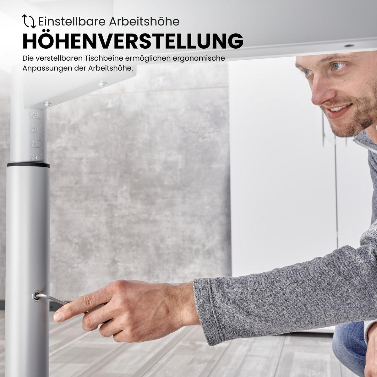 SCHREIBTISCH Serie-Y 80/80/74 cm in Buchefarben/Silberfarben - Buchefarben/Silberfarben, Holzwerkstoff (80/80/74cm) - bümö